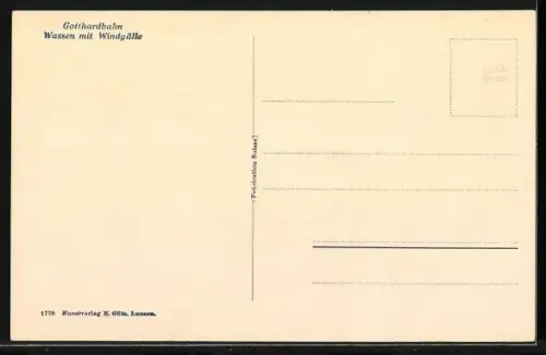 AK Wassen, Gotthardbahn mit Windgälle