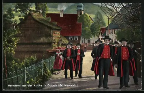 AK Heimkehr von der Kirche in Gutach (Schwarzwald)