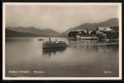 AK Millstatt, Seebad Millstatt vom See gesehen