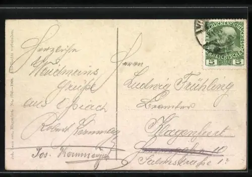 AK Villach, Gesamtansicht aus der Vogelschau mit Umgebung