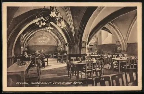 AK Breslau, Gasthaus Schweidnitzer Keller, Fürstensaal