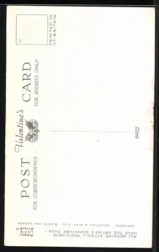 Künstler-AK Mabel Lucie Attwell: Fröhliches kleines Mädchen mit gepflückten Blumen