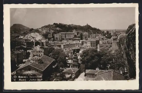 AK Plovdiv, Sachat-Tepe, Ortsansicht aus der Vogelschau