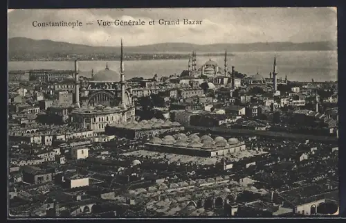AK Constantinople, Vue Generale et Grand Bazar