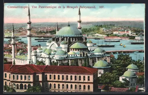 AK Constantinople, Vue Panoramique de la Mosquée Suleymanié