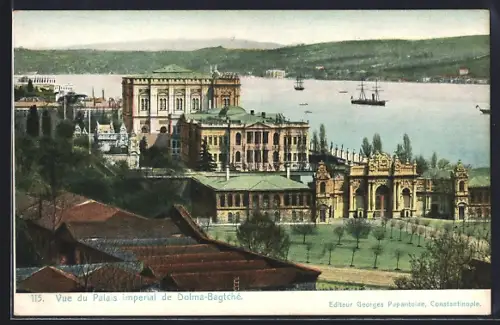 AK Constantinople, Vue du Palais imperial de Dolma-Bagtché
