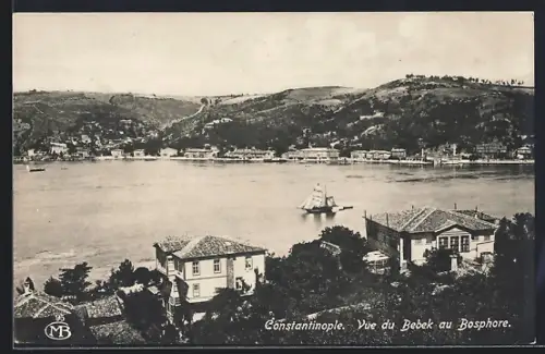 AK Constantinople, Vue du Bebek au Bosphore