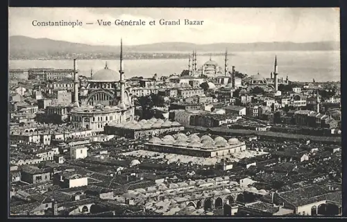 AK Constantinople, Vue Generale et Grand Bazar