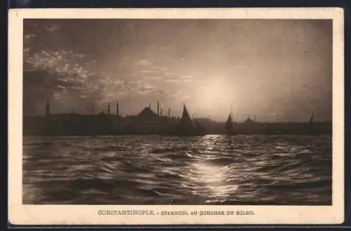 AK Constantinople, Stamboul au Coucher du Soleil