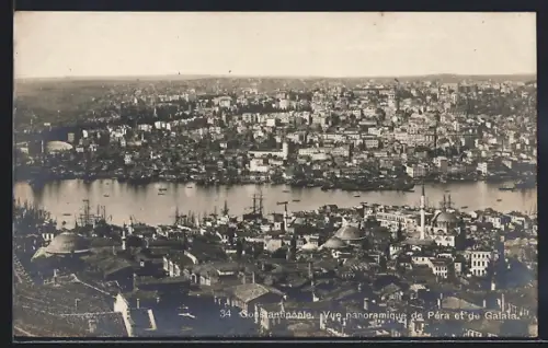 AK Constantinople, Vue panoramique de Péra et de Galata