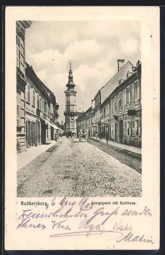 AK Radkersburg, Langegasse mit Rathaus