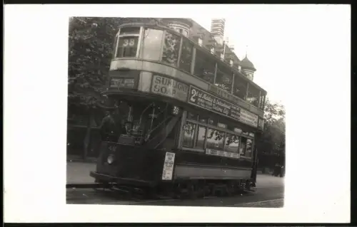 Fotografie englische Strassenbahn L.C.C. Tramways No. 42, Linie 38, Fahrtziel Abbey Wood
