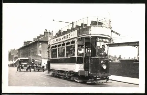 Fotografie englische Strassenbahn S.M.E.T. type M Car No. 50