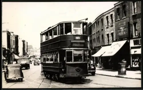 Fotografie englische Strassenbahn der L.C.C. Tramways No. 298