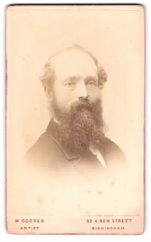 Fotografie W. Cooper, Birmingham, New Street 82 A, Porträt eines Herren