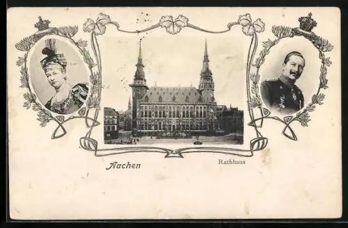 AK Aachen, Blick zum Rathaus