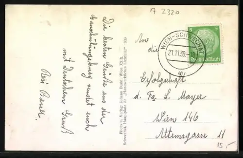 AK Schwechat, Alt-Kettenhof, Gauschulungsburg, Innenansicht