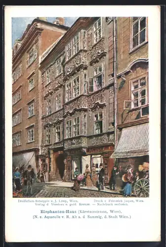 AK Wien, Elephanten-Haus mit Geschäft von Ferd. Reder in der Kärntnerstrasse