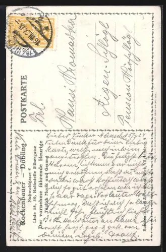 AK Wien-Döbling, Gasthof Rockenbauer in der Nusswaldgasse 5