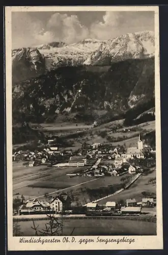 AK Windischgarsten, Bahnhof mit Ortsansicht gegen Sengsengebirge
