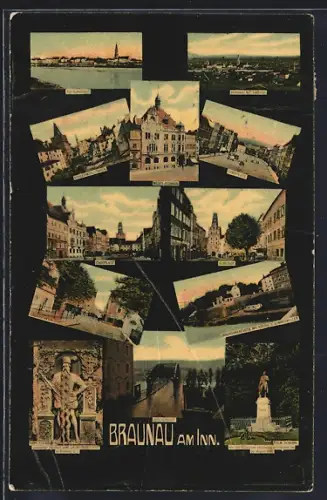 AK Braunau a. Inn, Neues Rathaus, Stadtplatz, Schleifmühlgraben