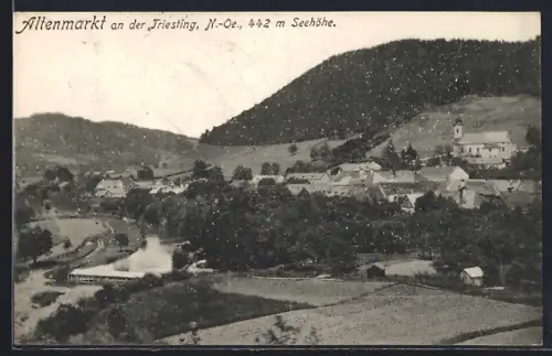 AK Altenmarkt an der Triesting, Gesamtansicht aus der Vogelschau