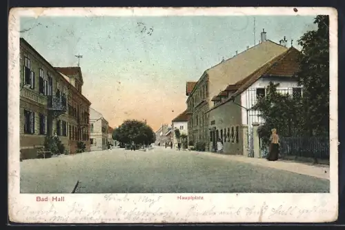 AK Bad Hall, Hauptplatz in der Stadt