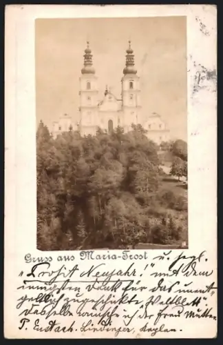 AK Maria-Trost, Wallfahrtskirche mit näherer Umgebung