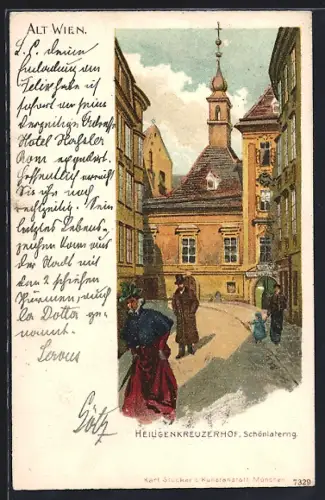 Künstler-AK Wien, Heiligenkreuzerhof, Schönlaterng