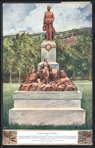 Künstler-AK Kaiser Franz Josef I. von Österreich, Denkmal