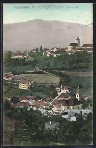 AK Friedberg im Pinggau, Ortsansicht aus der Vogelschau