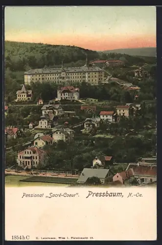 AK Pressbaum, Gesamtansicht mit Pensionat Sacré-Coeur