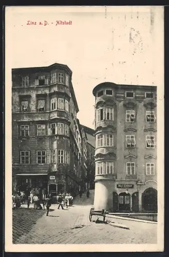 AK Linz a. D., Strassenpartie in der Altstadt