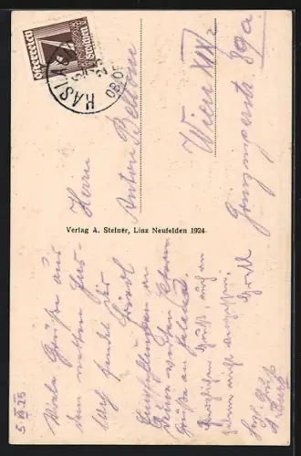 AK Haslach, Strassenpartie mit Torturm und Turmhaus