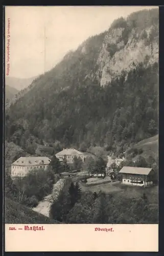 AK Oberhof im Nasstal, Ortsansicht mit Fluss aus der Vogelschau