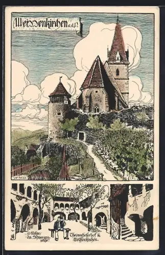 Künstler-AK Ulf Seidl: Weissenkirchen, Teisenhoferhof