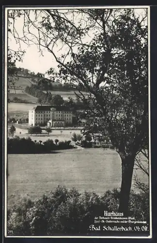 AK Bad Schallerbach, Blick vom Ufer zum Kurhaus