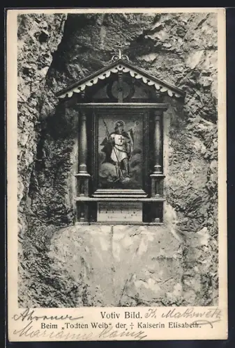 AK Votiv Bild beim Todten Weib der Kaiserin Elisabeth
