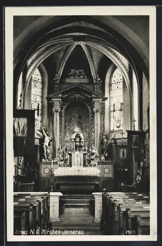 AK Gross /N. Ö., Kirchen-Inneres