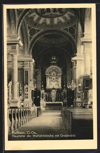 AK Puchheim, Hauptaltar der Wallfahrtskirche mit Gnadenbild