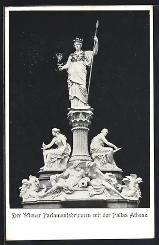 AK Wien, Wiener Parlamentsbrunnen mit der Pallas Athene