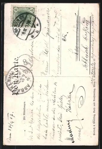 AK Wien, Gasthaus Rathaus-Keller, Innenansicht