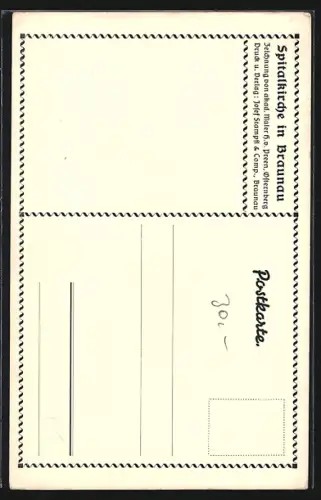 Künstler-AK Braunau, Spitalkirche