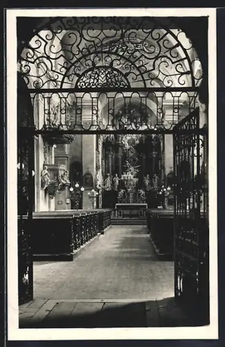 AK Hadersdorf-Weidlingau a. d. Westbahn, Inneres der Wallfahrtskirche Mariabrunn mit Gitter