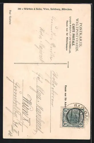 AK Bad Gastein, Teilansicht mit Kirche