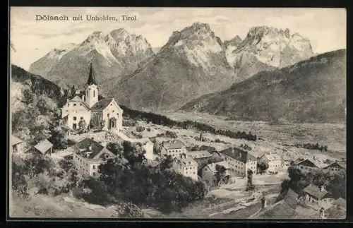 AK Dölsach /Tirol, Ortsansicht mit Unholden