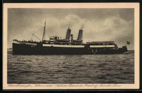 AK Schnelldampfer Kehrwieder, Seebäderdienst der Hamburg-Amerika-Linie, Passagierschiff