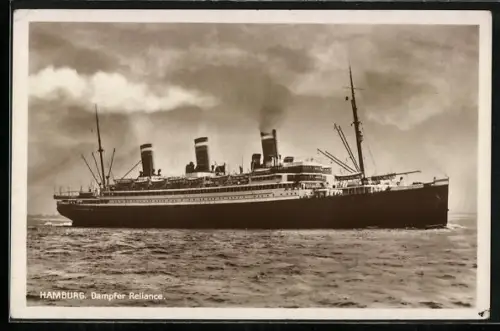 AK Passagierschiff Reliance auf See