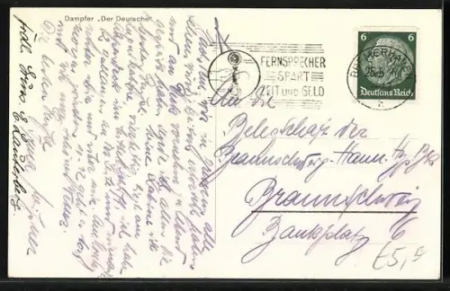 AK Passagierschiff Der Deutsche, Gesamtansicht