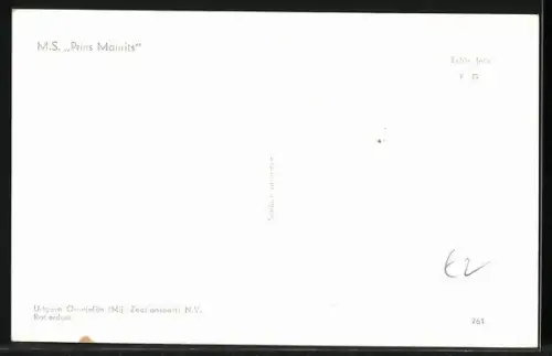 AK Handelsschiff MS Prins Maurits auf See